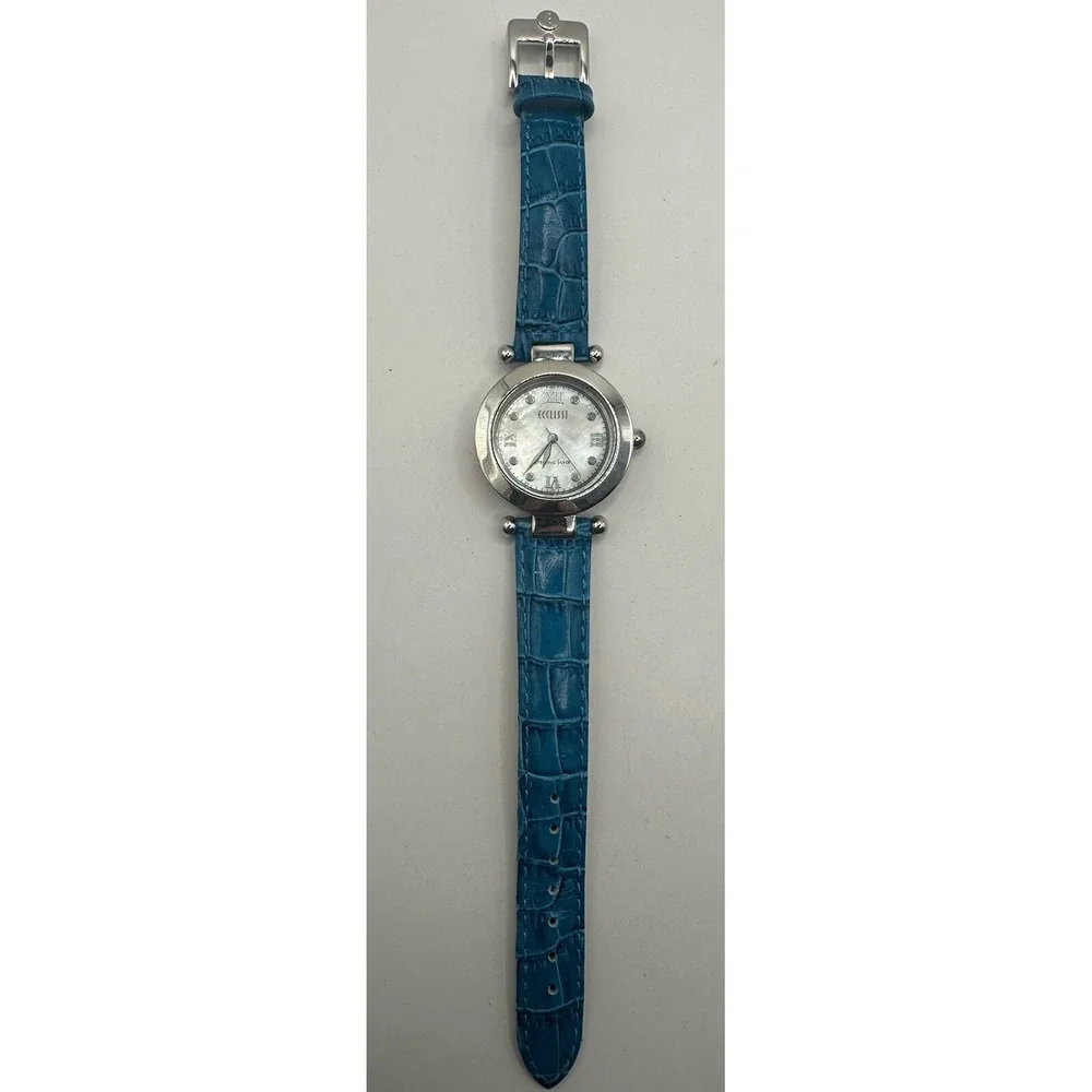 Ecclissi 22340 Sterling Silver Womens Watch New Battery 32MM 7.5
